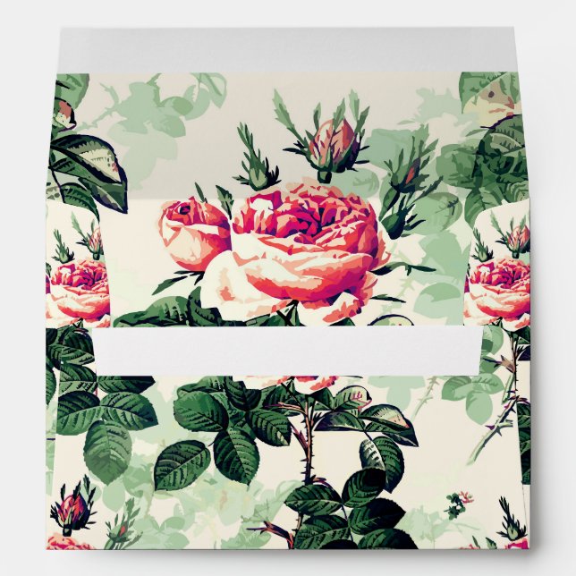 Enveloppe Roses vintages (Dos (Bas))