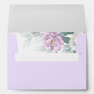 Enveloppe Roses Violettes Chic Aquarelle