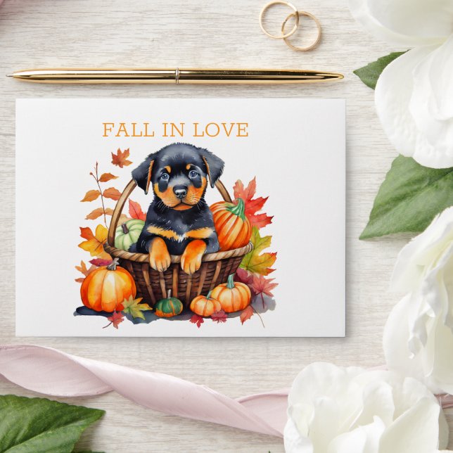 Enveloppe Rottweiler tombe amoureux (Wedding)