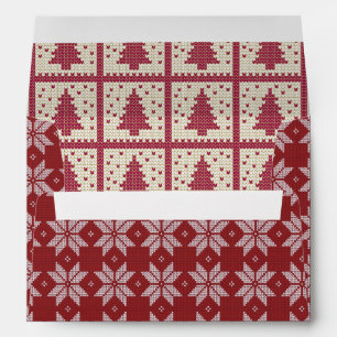 Enveloppe Rouge blanc Flambeau de neige Arbre de Noël laid S