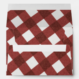 Enveloppe Rouge Blanc Gingham à carreaux Fête estivale BBQ