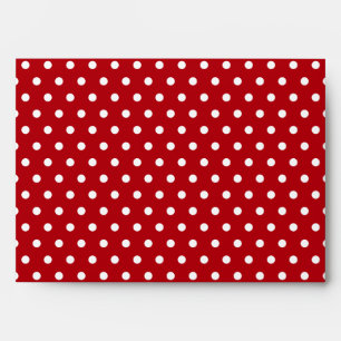 Enveloppe Rouge blanc Polka point Motif Noël