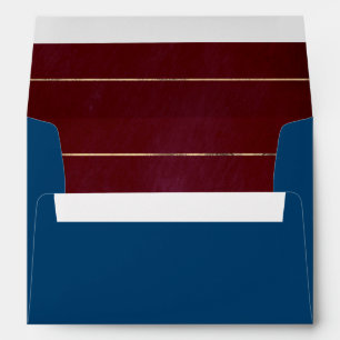 Enveloppe Rouge bordeaux et bleu marine Élégant