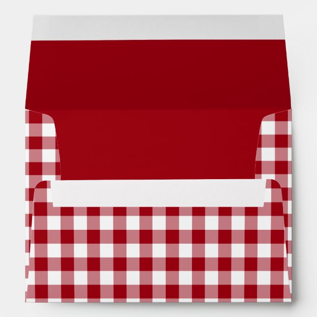 Enveloppe Rouge classique En vichy plaid (Dos (Bas))
