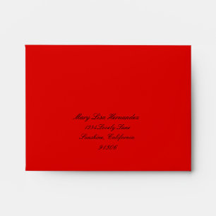 Enveloppe rouge d'adresse de retour pour RSVP