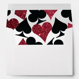 Enveloppe rouge de mariage de Vegas de destin de