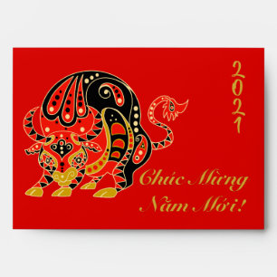 Enveloppe rouge du Nouvel An chinois (texte vietna