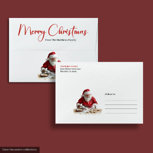 Enveloppe rouge et blanc confortable Père Noël tra