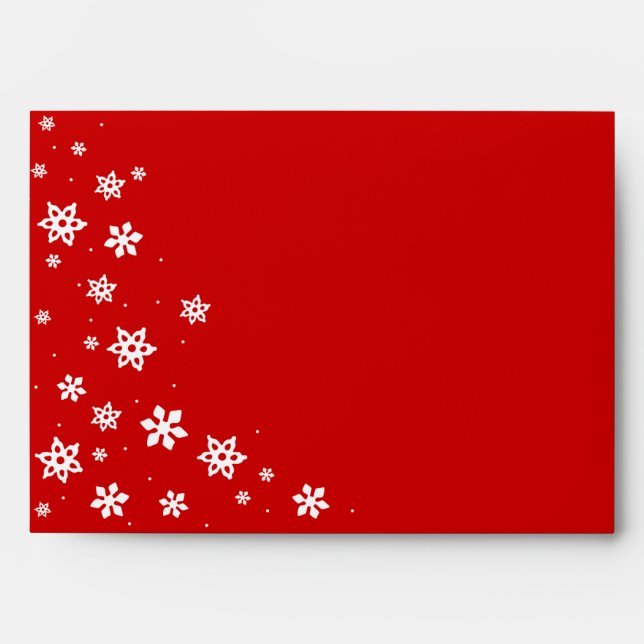 Enveloppe rouge et blanche de fête de vacances de (Devant)