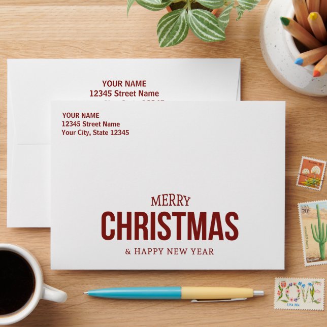 Enveloppe rouge et blanche de Noël (Desk)