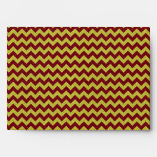 Enveloppe Rouge et or Paillettes Zig Zag