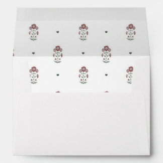 Enveloppe Rouge et Vert Poinsettia Impression sur Bloc de No