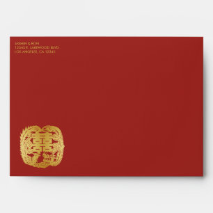 Enveloppe Rouge fait sur commande et bonheur chinois d'or