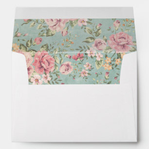 Enveloppe Rouge floral bleu-clair chic minable de victorian