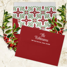 Enveloppe rouge foncé pour les fêtes de Noël