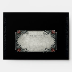 Enveloppe rouge grise noire d'invitation de