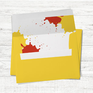 Enveloppe Rouge Jaune Mustard Ketchup Adresse de retour pers