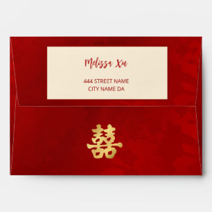 Enveloppe rouge or Mariage chinoise