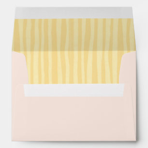 Enveloppe Rouge pâle à l'intérieur rayé jaune