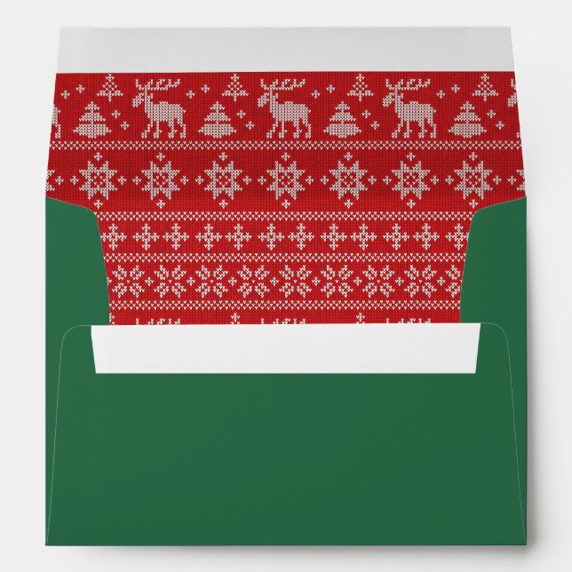 Enveloppe rouge verte Sweater de Noël (Dos (Bas))