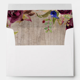 Enveloppe Rougissent bois floral de bleu marine de Bourgogne