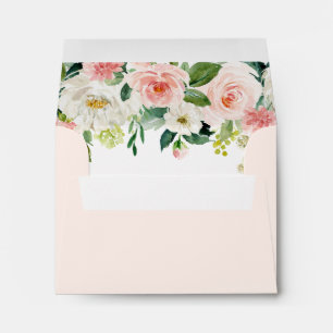 Enveloppe Rougissent l'adresse Pré-Imprimée par fleur rose