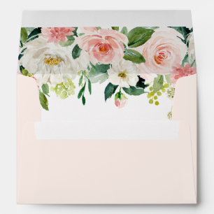 Enveloppe Rougissent l'adresse Pré-Imprimée par fleur rose