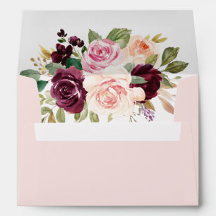 Enveloppe Rougissent le mariage floral de Boho de Bourgogne