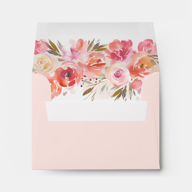 Enveloppe Rougissent le mariage floral de fleur avec (Dos (Bas))