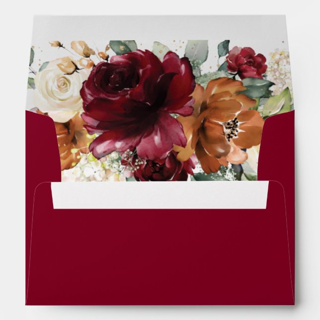 Enveloppe Rouille ivoire de Bourgogne orange 5x7 Mariage car (Dos (Bas))