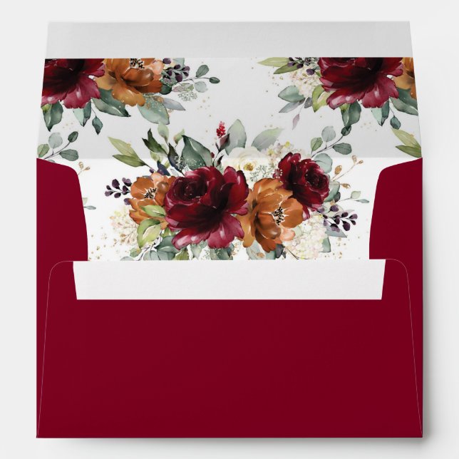 Enveloppe Rouille ivoire de Bourgogne orange 5x7 Mariage car (Dos (Bas))