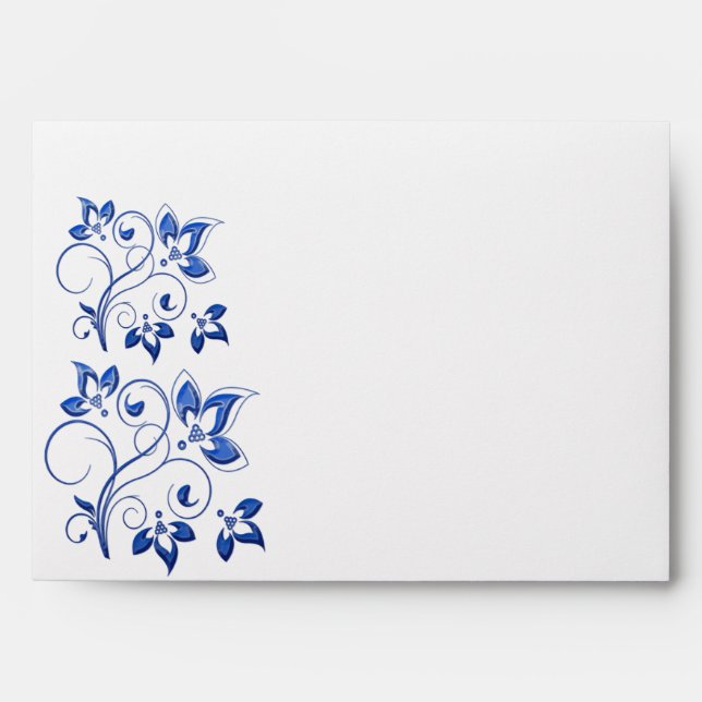 Enveloppe Royal Bleue et Blanche pour des tailles  (Devant)