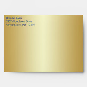 Enveloppe Royal Blue et Gold Floral pour 5 tailles