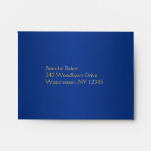 Enveloppe Royal Blue et Gold Floral pour RSVP