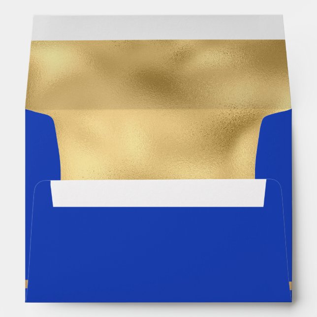 Enveloppe Royal Blue & Gold Mariage (Dos (Bas))