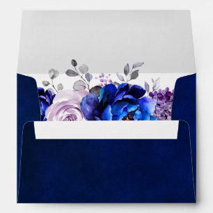 Enveloppe Royal Blue Lilac Purple Floral Mariage
