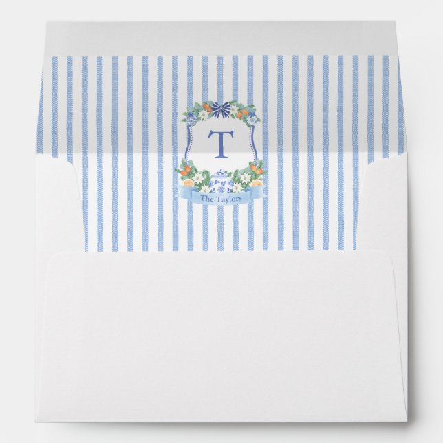 Enveloppe Royal Blue White Citrus Holidays Adresse de retour (Dos (Bas))