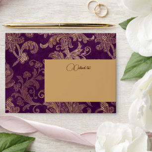 Enveloppe Royal Damask Elegant Purple Adresse de retour