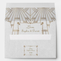 Royal Fleur-de-Lis Art déco Gold White Mariage des