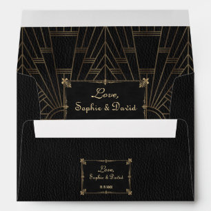 Enveloppe Royal Fleur-de-Lis Art déco Mariage des années 192