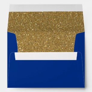 Enveloppe Royal ou Navy Blue & Gold Linked Parties