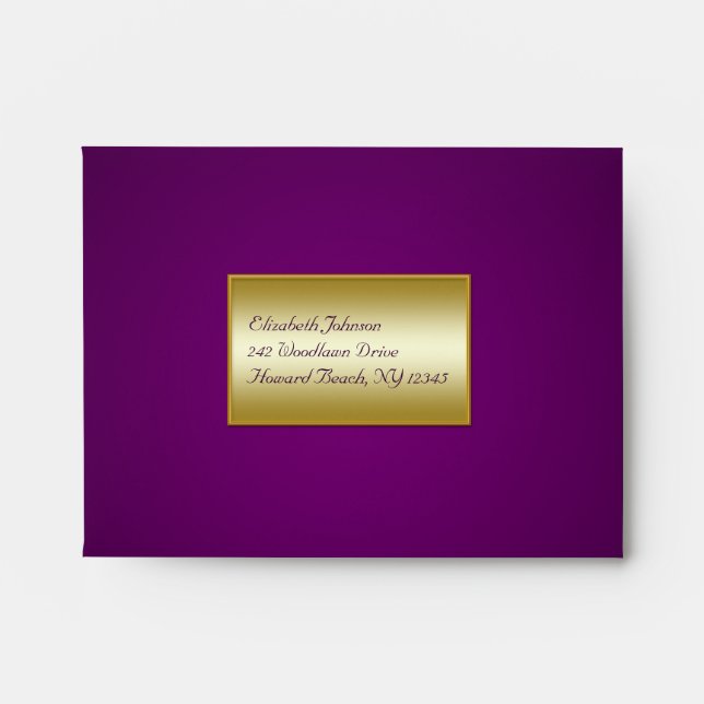 Enveloppe Royal Purple et Gold A2 pour RSVP (Devant)