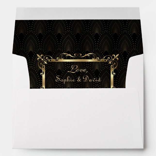 Enveloppe Royal Roaring 20s Gold Art Déco Mariage (Dos (Bas))