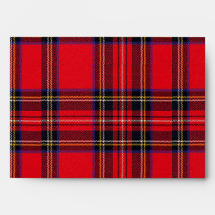 Enveloppe Royal Stewart tartan rouge noir plaid