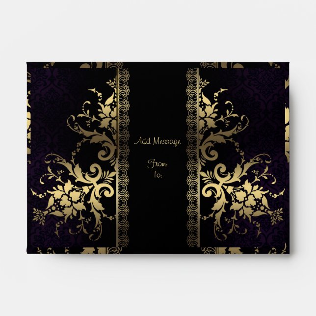 Enveloppe royale à thème personnalisable en noir e (Devant)