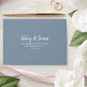 Enveloppe RSVP Auto-Adressée bleu Ashley