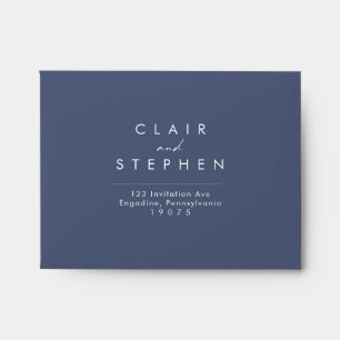 Enveloppe RSVP auto-adressée de la marine noire
