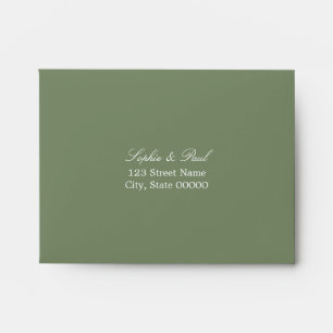 Enveloppe RSVP auto-adressée Sage Green