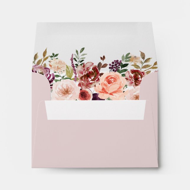 Enveloppe RSVP autogéré Rustique Floral été été (Dos (Bas))