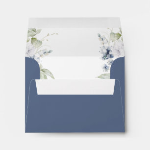 Enveloppe RSVP avec adresse de retour, Bliss élegant bleu ma